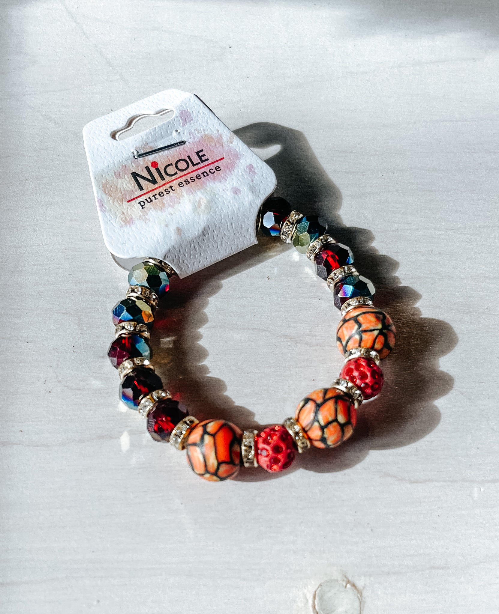 Multicolored Crystal Cluster Bracelet