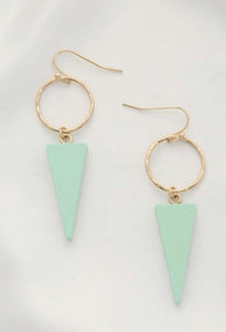 Mint Triangle Drop Earrings