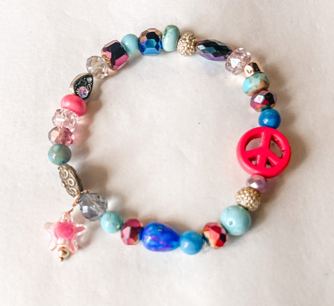 Nancy Dot Free Spirit Pink Peace Bracelet