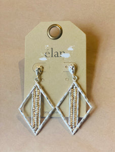 Silver & Gold Hammered Diamond Earrings