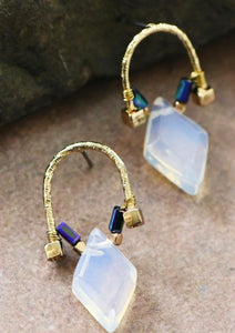 Boho Glass Crystal Drop Earrings