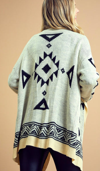 Cream & Black Aztec Sweater