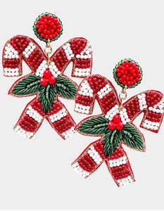 Mistletoe Candy Cane Earrings