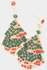 Emerald Crystal Tree Earrings
