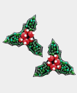 Greenery Berry Christmas Earrings
